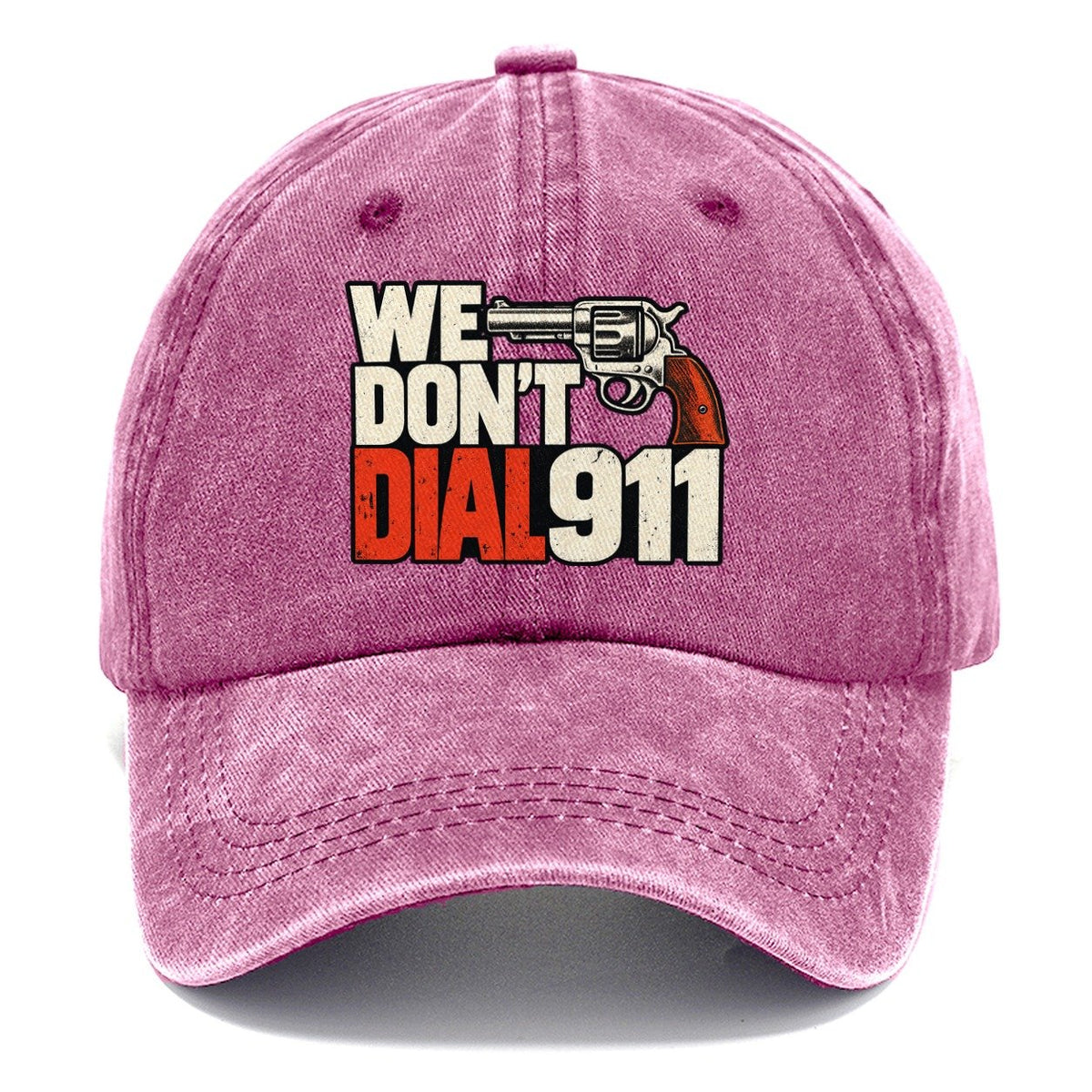 Swiss Type Block We Don't Dial 911 Classic Cap – Dusty Rose