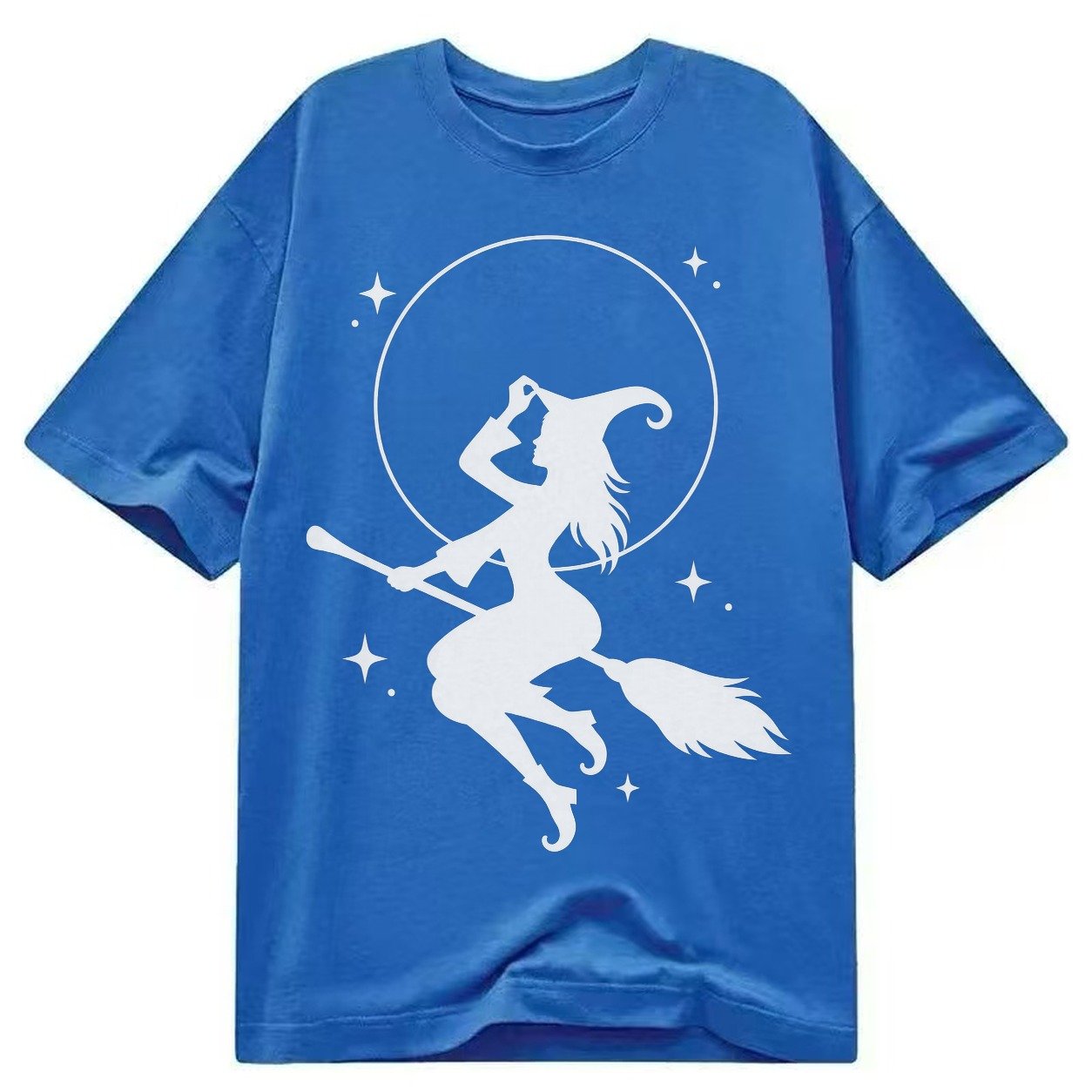 Witch On Broom Classic T-shirt – Blue