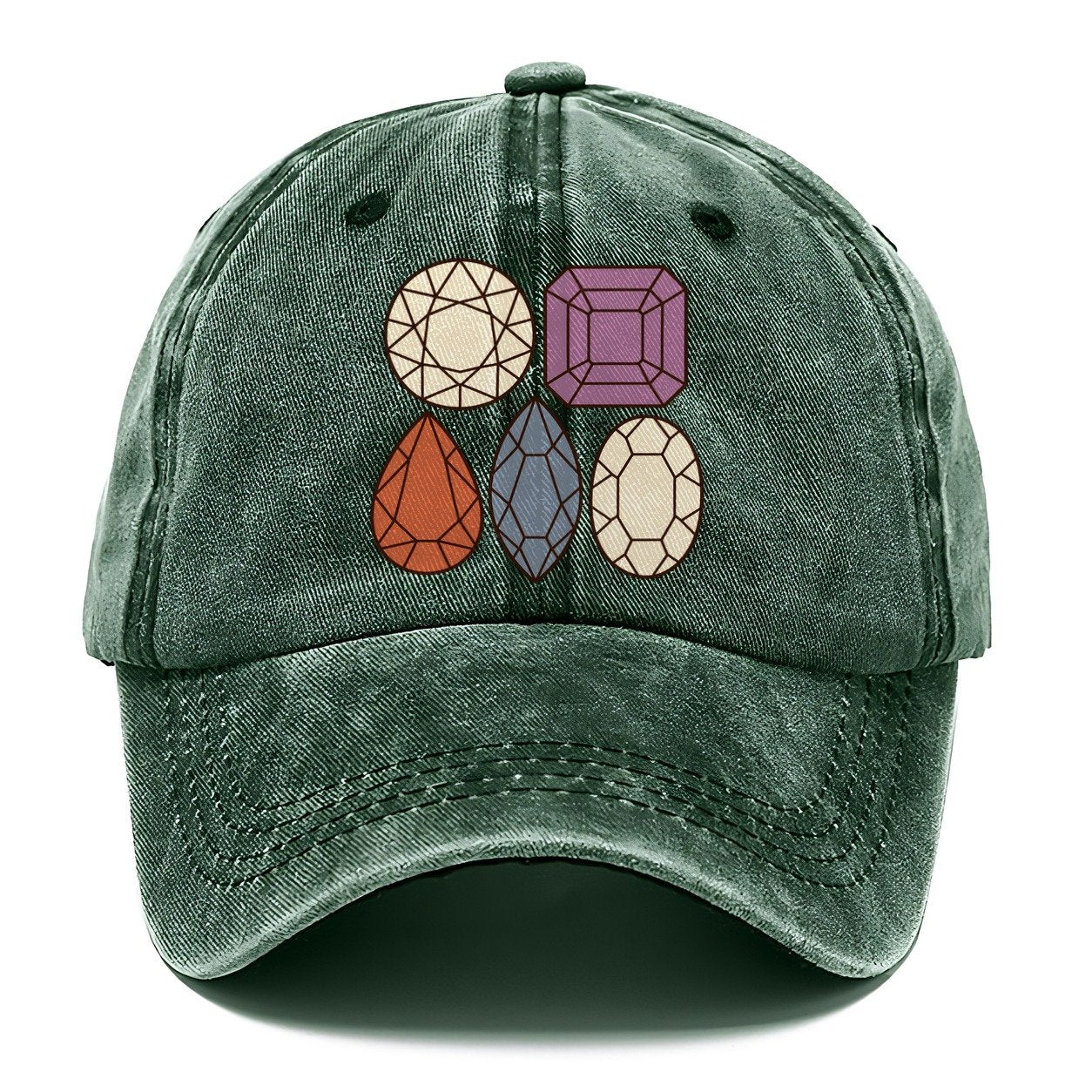 Gem Cut Silhouette Set Rocks And Minerals Classic Cap – Forest Mist