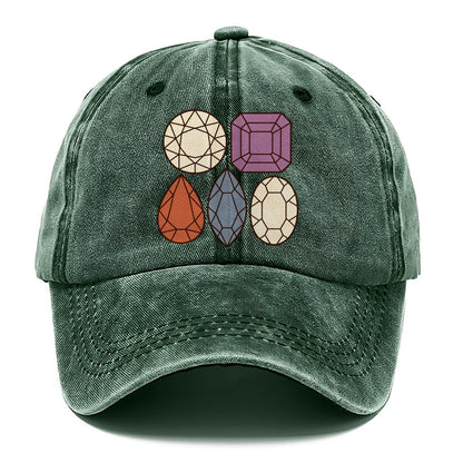 Gem Cut Silhouette Set Rocks And Minerals Classic Cap – Forest Mist