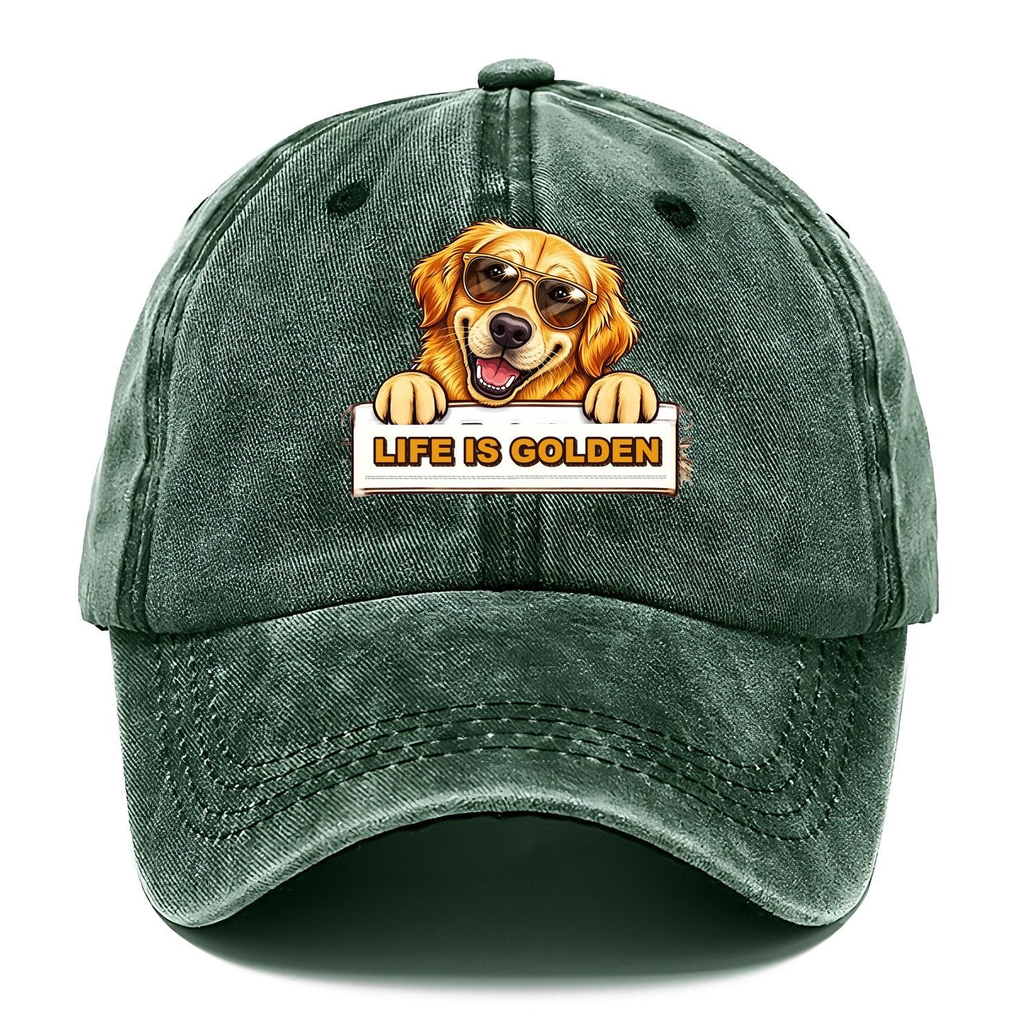 Life Is Golden Retriever Classic Cap – Forest Mist