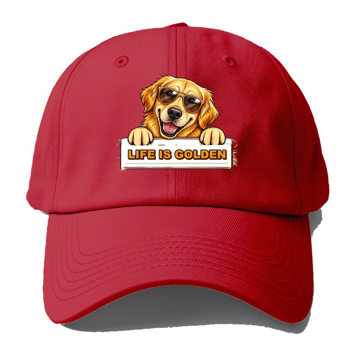 Life Is Golden Retriever Baseball Cap – Red