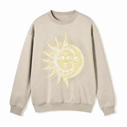 Celestial Harmony Fleece Sweatshirt – Light Khaki
