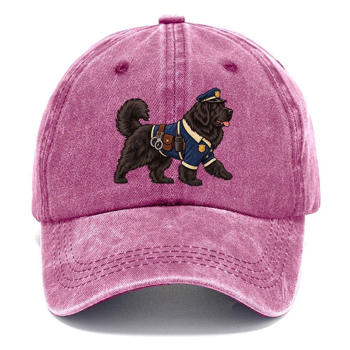 One Newfoundland In Halloween Costume Police Officer Costume With A Tiny Cap And Badge Halloween Dog Parade Classic Cap – Dusty Rose