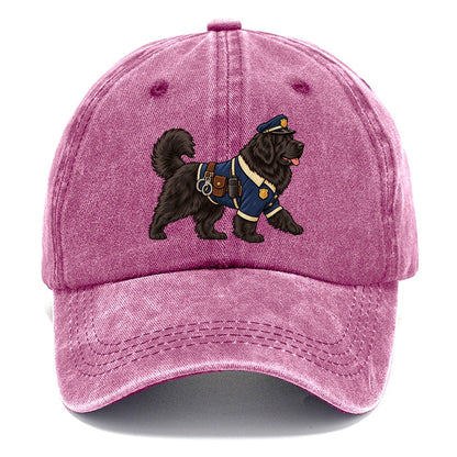 One Newfoundland In Halloween Costume Police Officer Costume With A Tiny Cap And Badge Halloween Dog Parade Classic Cap – Dusty Rose
