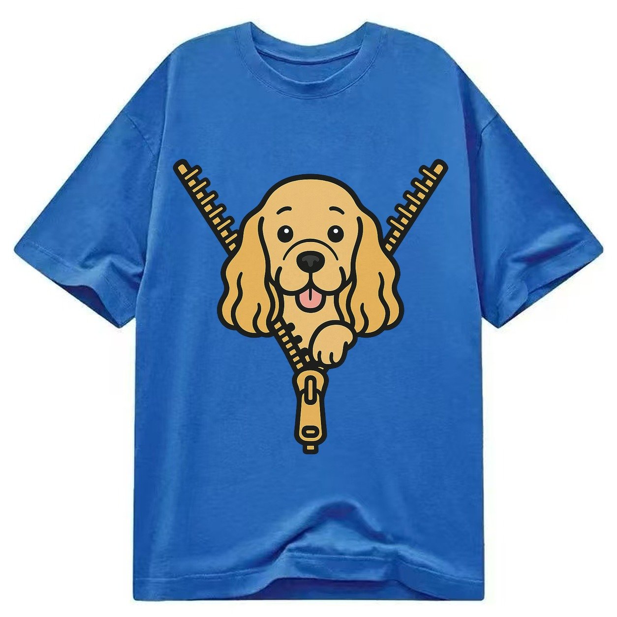 Cocker Spaniel Golden Or Buff Extremely Long Silky Ears Gent Classic T-shirt – Blue