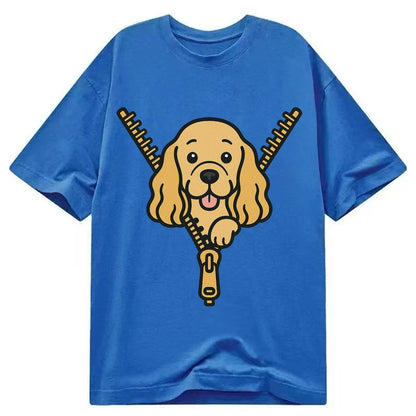 Cocker Spaniel Golden Or Buff Extremely Long Silky Ears Gent Classic T-shirt – Blue