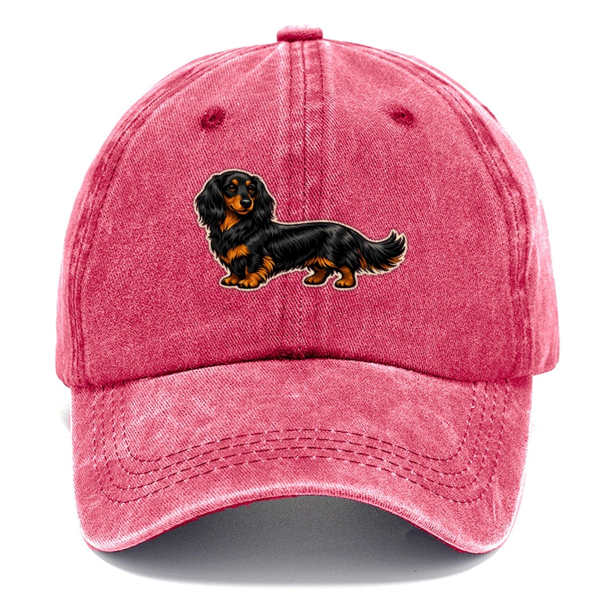 Black Tan Longhair Dachshund Classic Cap – Pomegranate Blush