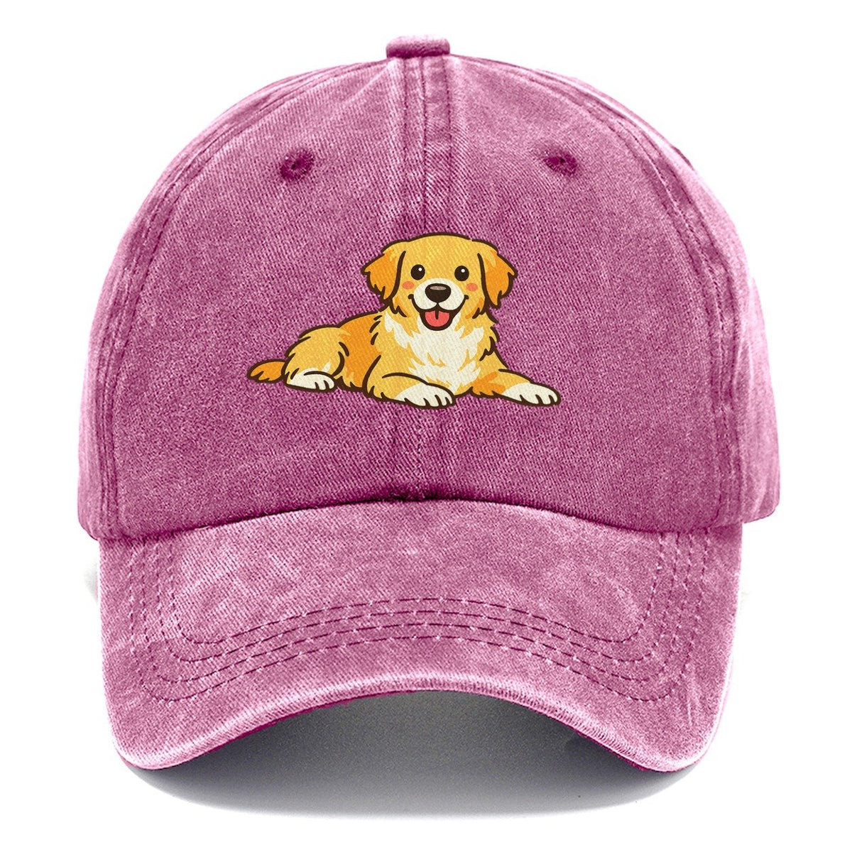 Smiling Golden Retriever Puppy Classic Cap – Dusty Rose