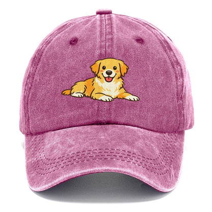 Smiling Golden Retriever Puppy Classic Cap – Dusty Rose