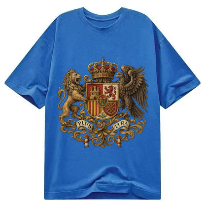 Spain Royal Logo Traditional Corona Real Espanola Plus Ultra Classic T-shirt – Blue