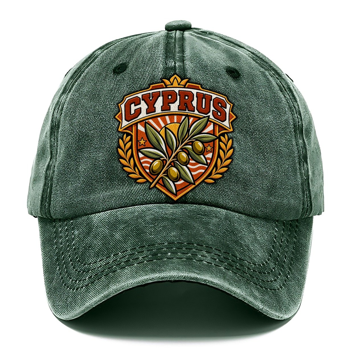 Cyprus Retro Badge Country Logos Classic Cap – Forest Mist
