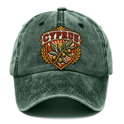 Cyprus Retro Badge Country Logos Classic Cap – Forest Mist