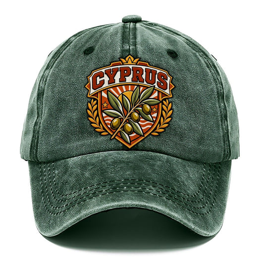 Cyprus Retro Badge Country Logos Classic Cap – Forest Mist