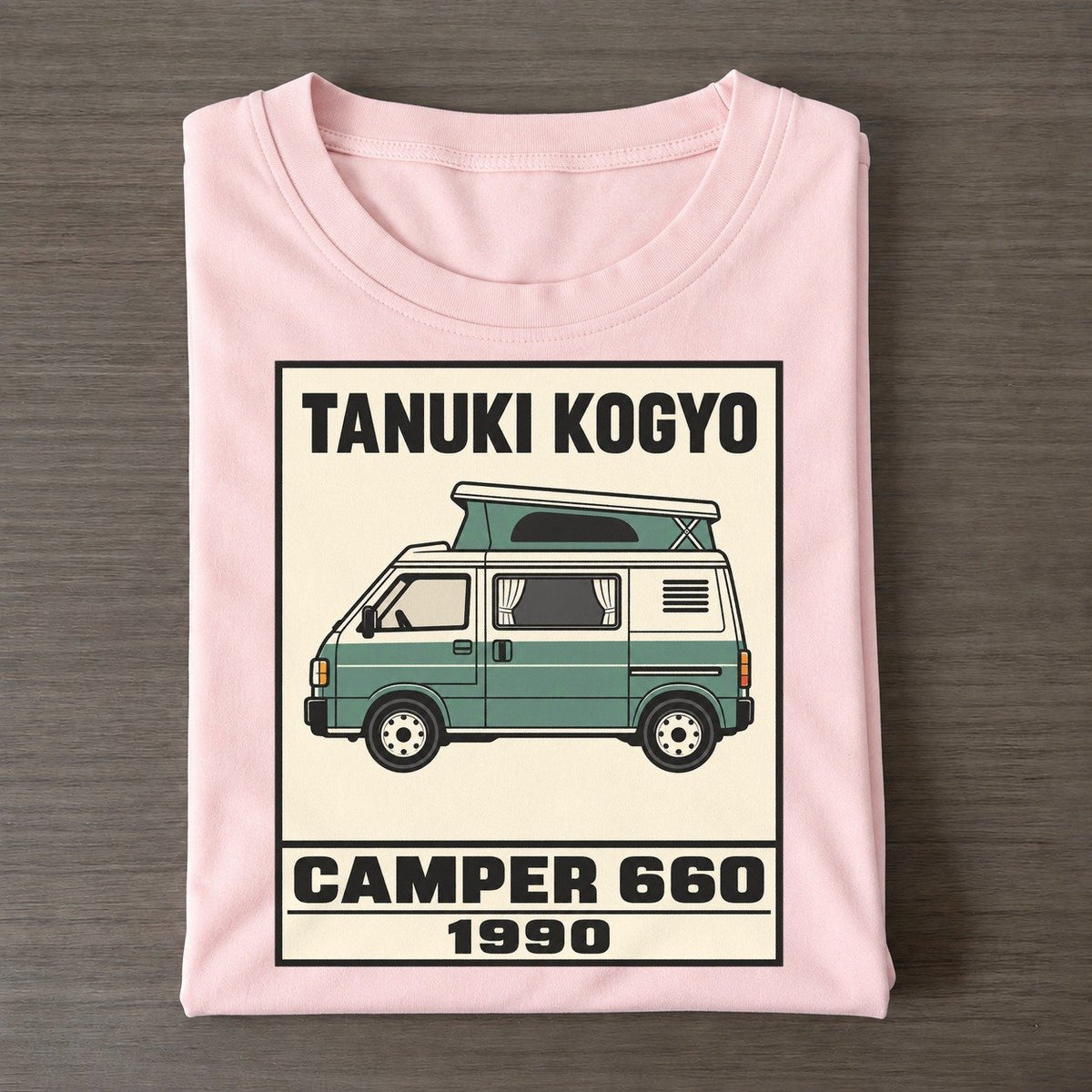 Tanuki Camper Showa Speed Plates Classic T-shirt – Pink