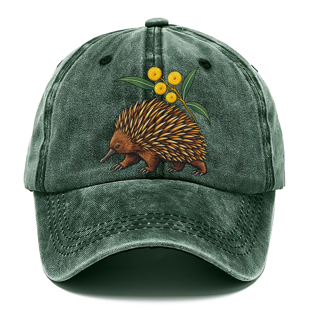 Short Beaked Echidna And Golden Wattle Australia Cultural Icons Classic Cap – Forest Mist
