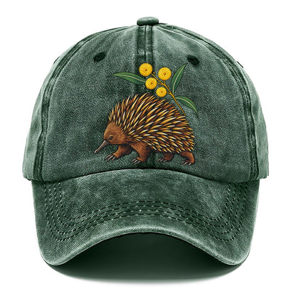 Short Beaked Echidna And Golden Wattle Australia Cultural Icons Classic Cap – Forest Mist