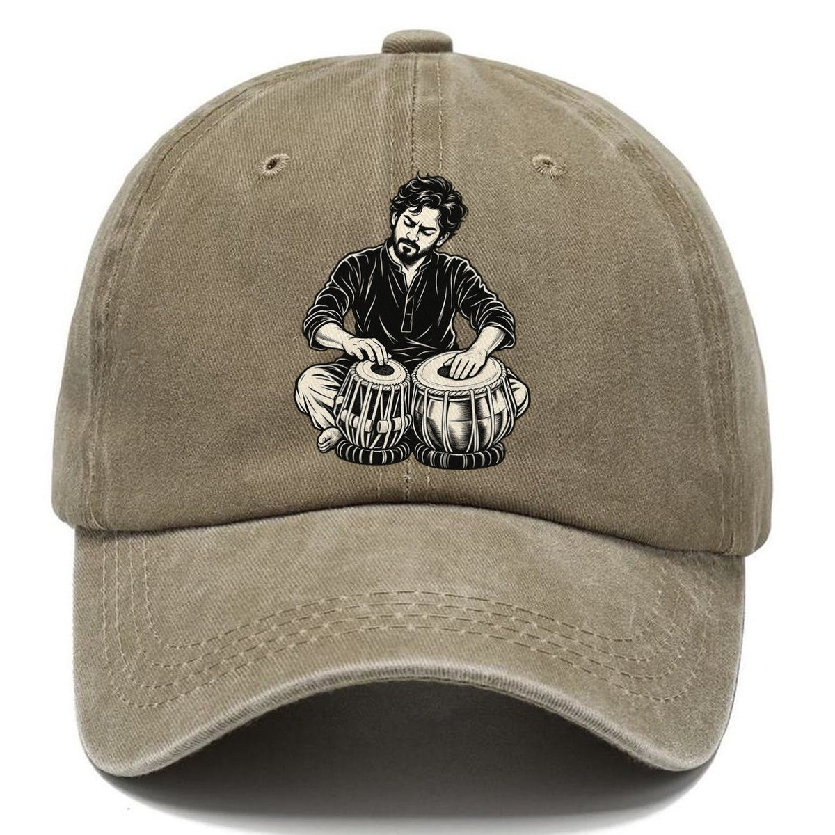 Tabla Player Bass Drum Bend Global Music Ink Figures Classic Cap – Warm Sand