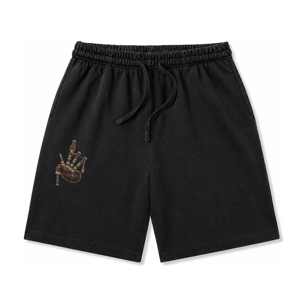 Scottish Thistle Washed Shorts – Black