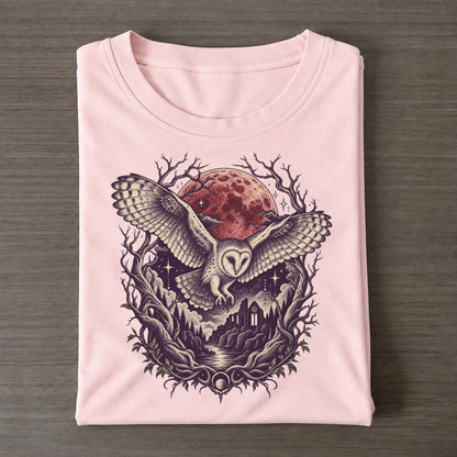 Barn Owl Blood Moon Midnight Haunt Classic T-shirt – Pink