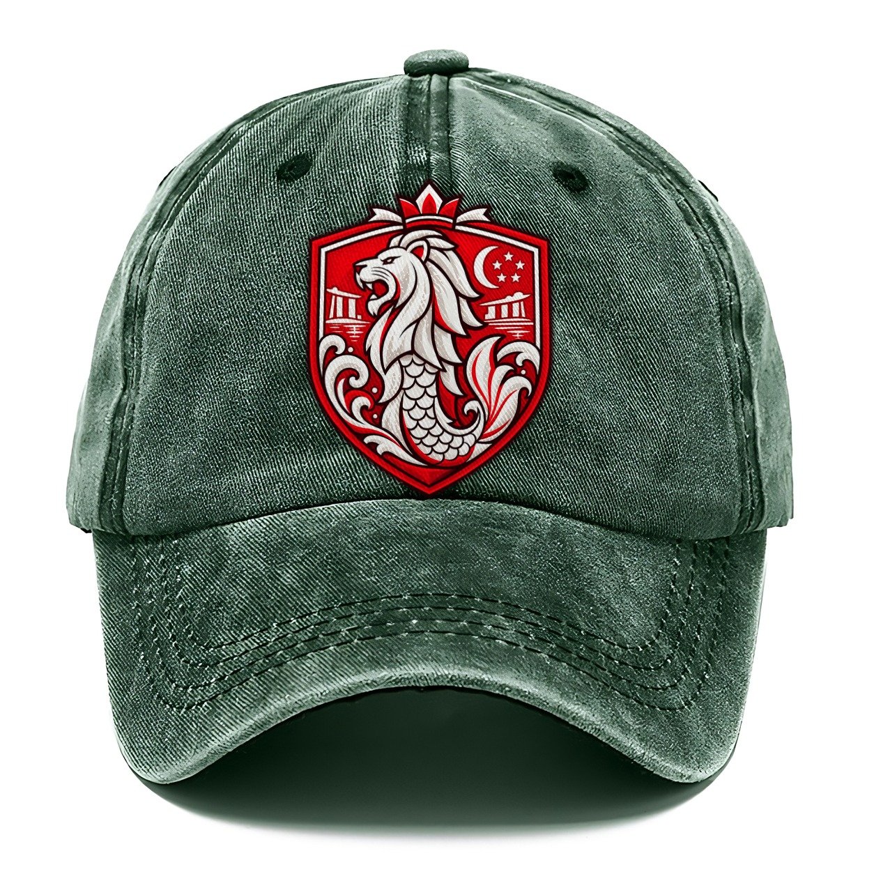 Singapore Minimal Emblem Country Logos Classic Cap – Forest Mist