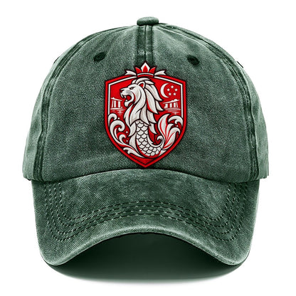 Singapore Minimal Emblem Country Logos Classic Cap – Forest Mist