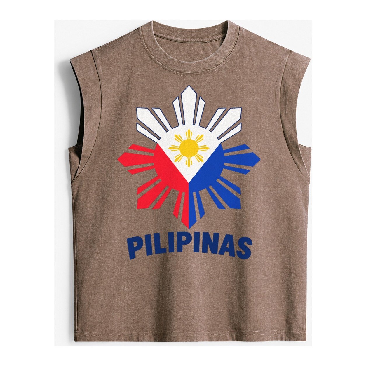 Philippines Sun Stars Vintage Washed Tank – Brown