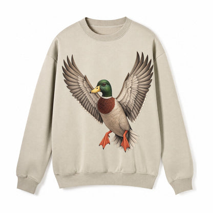 Mallard In Flight Fleece Sweatshirt – Light Khaki