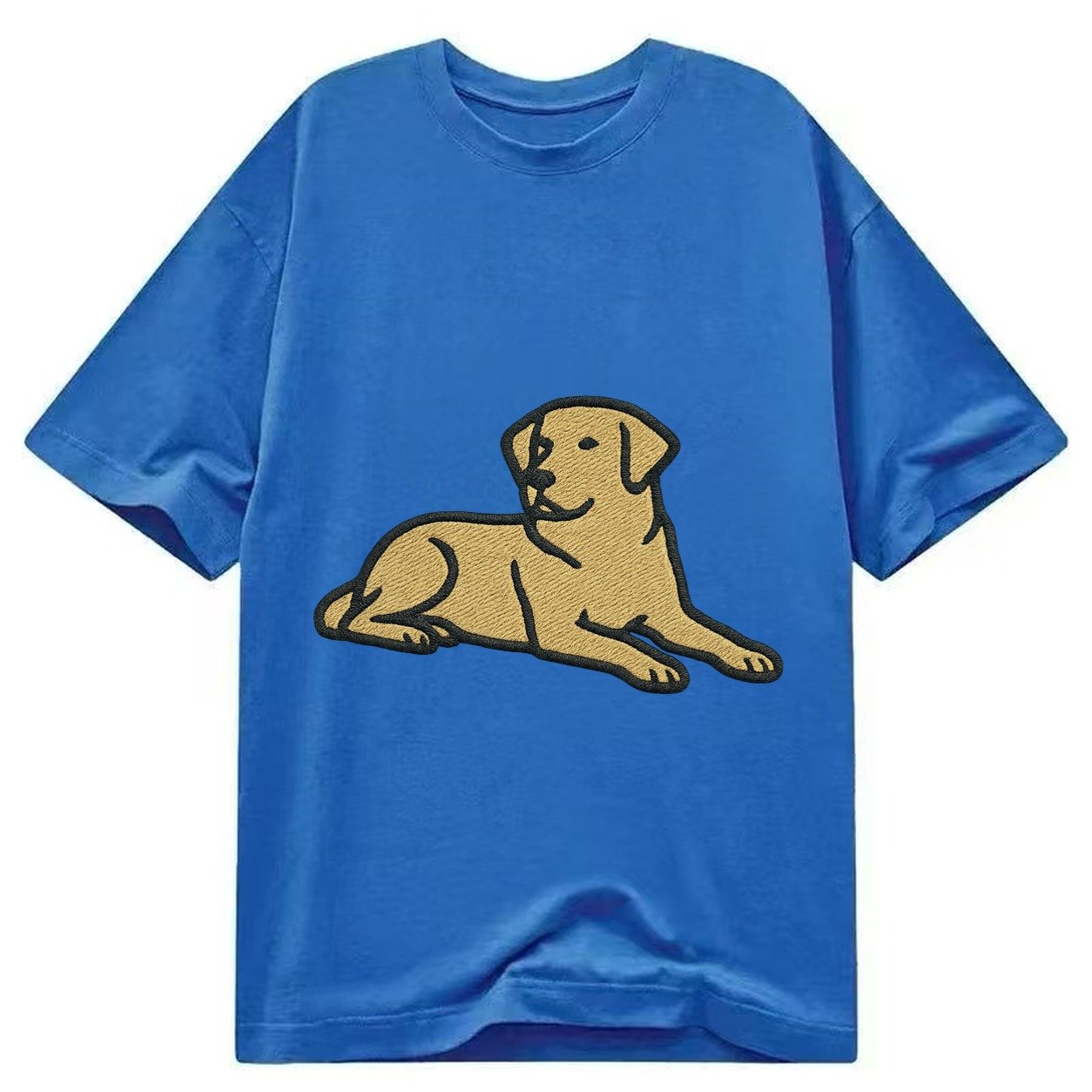 Labrador Retriever Yellow Lab Relaxed Lying Down With Head U Classic T-shirt – Blue