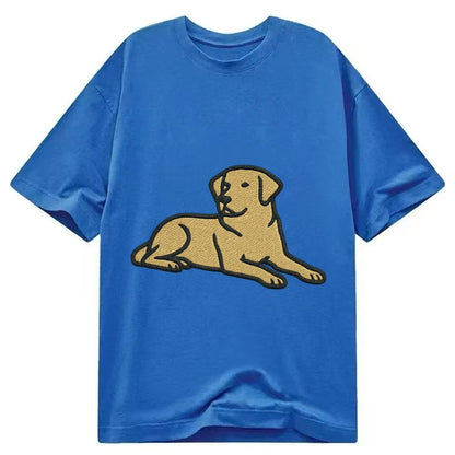 Labrador Retriever Yellow Lab Relaxed Lying Down With Head U Classic T-shirt – Blue
