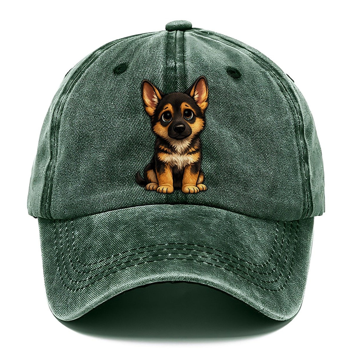 German Shepherd Sitting Sweetheart Classic Cap – Forest Mist