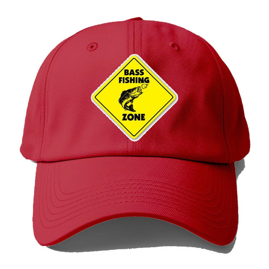 Bass Fishing Zone Baseball Cap – Red