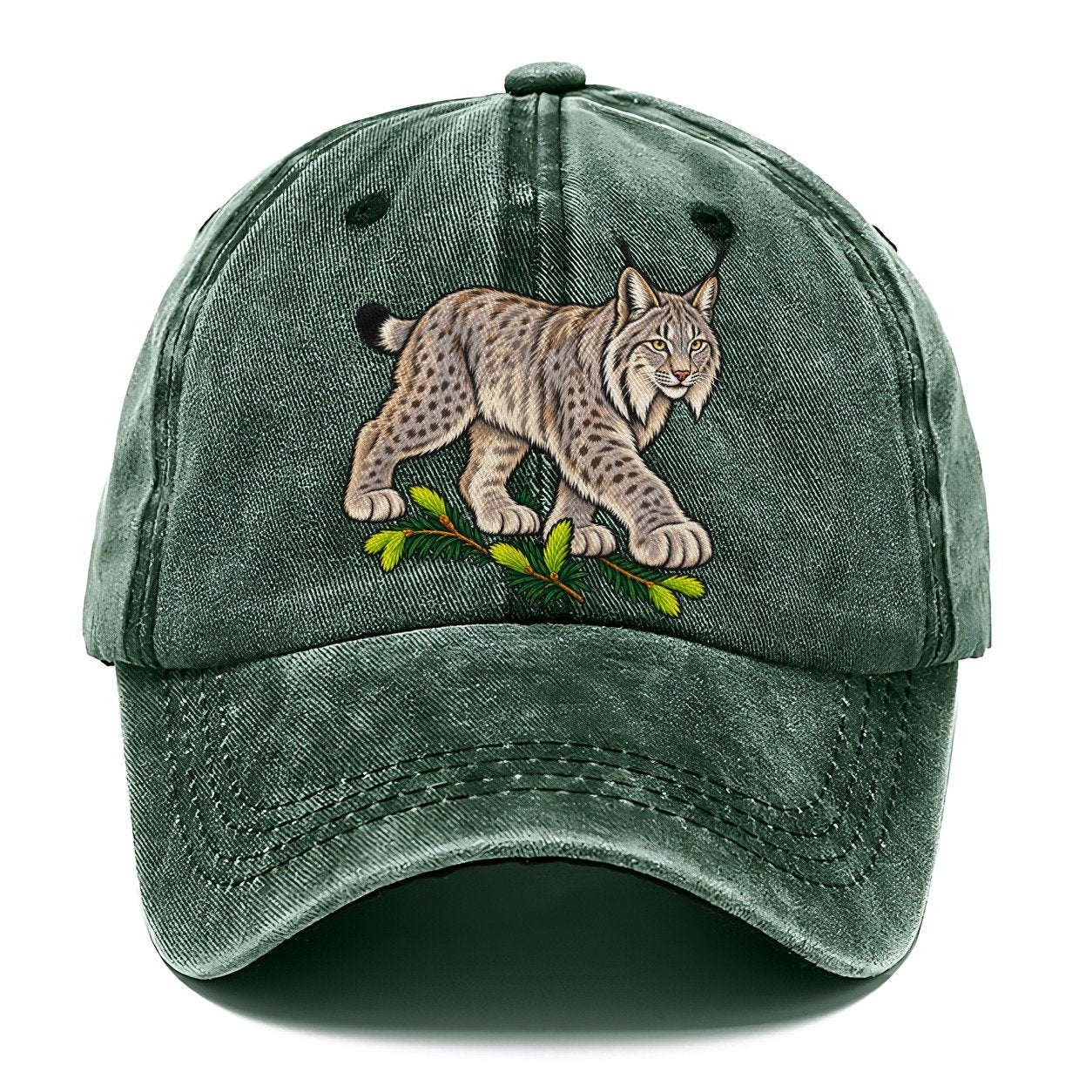 Canada Lynx And Spruce Tips Canada Cultural Icons Classic Cap – Forest Mist