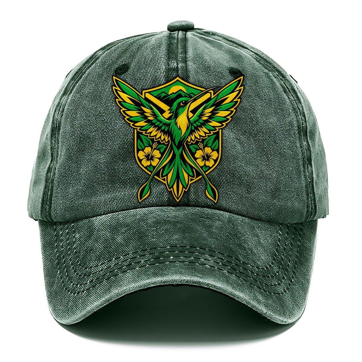 Jamaica Minimal Emblem Country Logos Classic Cap – Forest Mist
