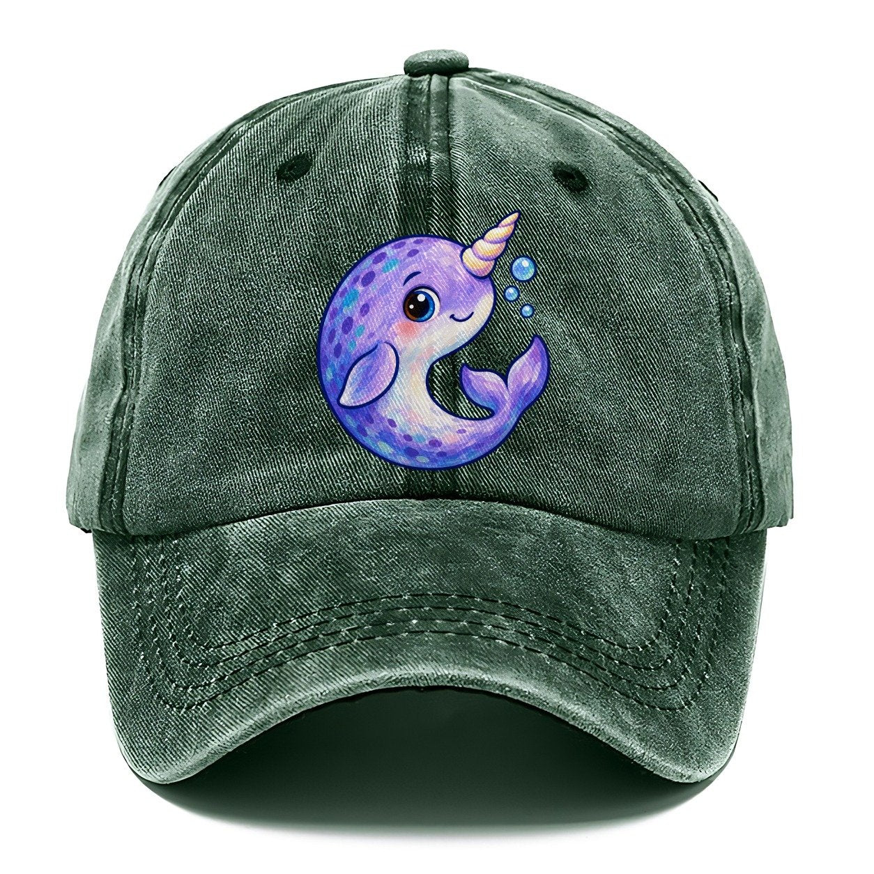 Narwhal Crescent Curl Sea Sprite Classic Cap – Forest Mist