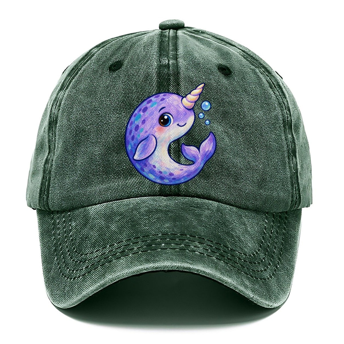 Narwhal Crescent Curl Sea Sprite Classic Cap – Forest Mist