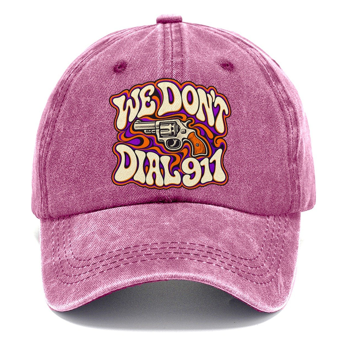 Psychedelic Frontier We Don't Dial 911 Classic Cap – Dusty Rose