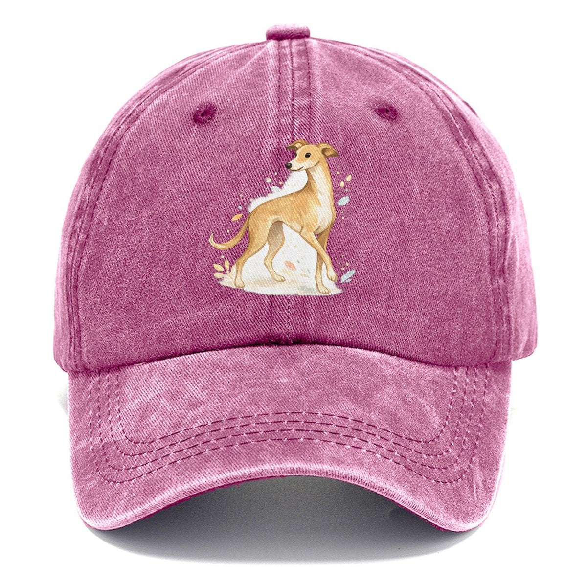 Watercolor Whippet Dog Classic Cap – Dusty Rose