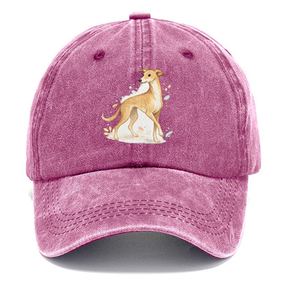 Watercolor Whippet Dog Classic Cap – Dusty Rose