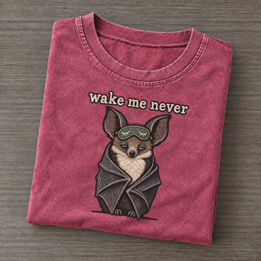 Wake Me Never Strongly Worded Vintage T-shirt – Raspberry