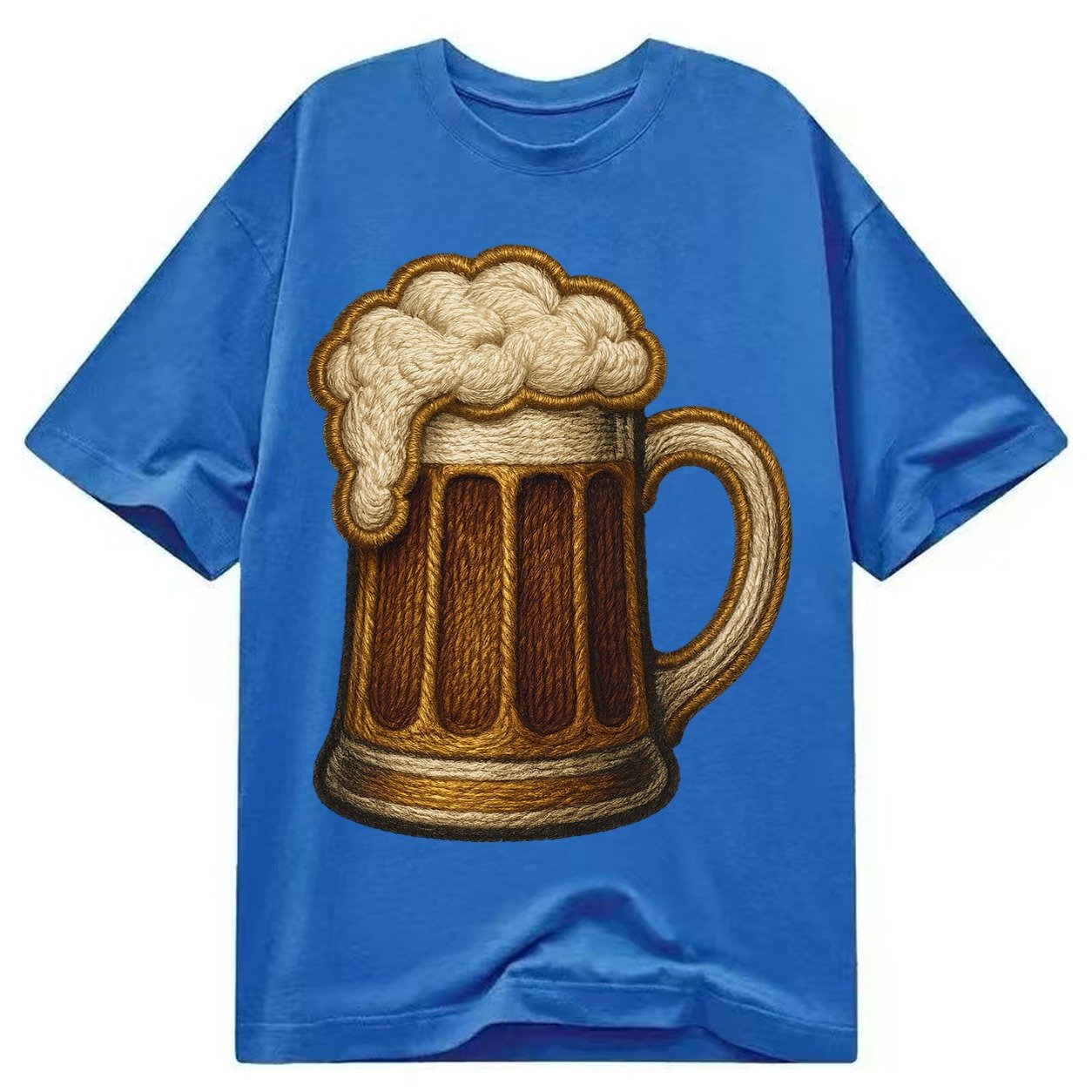 Beer Mug Frosted Mug With Foam Head Classic T-shirt – Blue