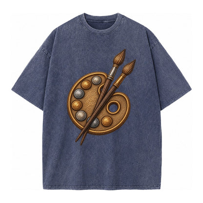 Artist Palette Vintage T-shirt – Blue