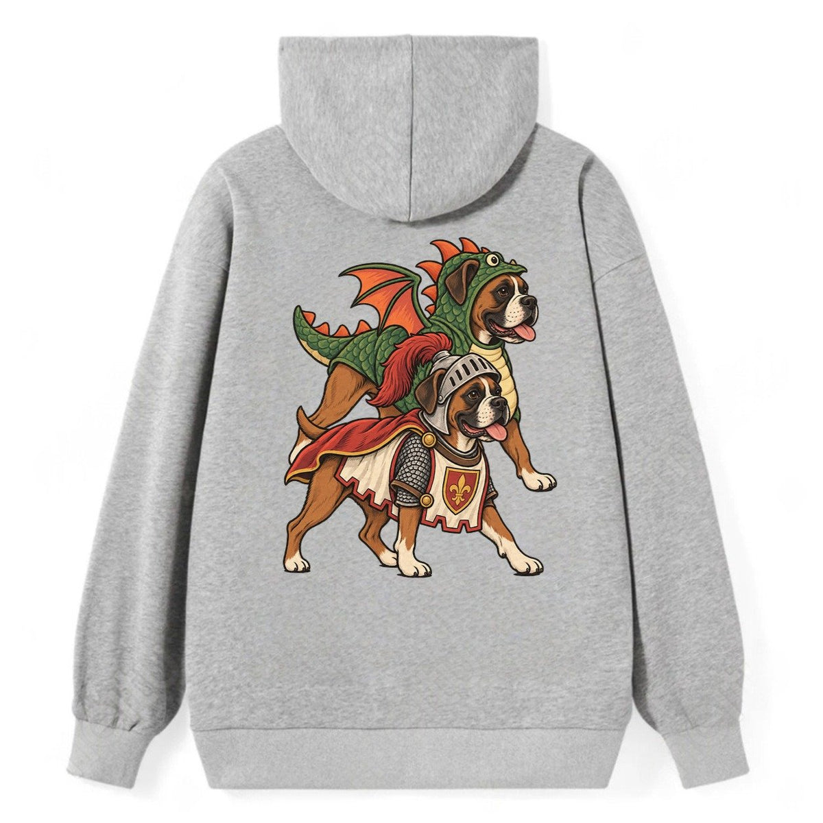 2 Boxers In Halloween Costumes Hdp 32 Parade Lineup Halloween Dog Parade Classic Pullover Hoodie – Grey