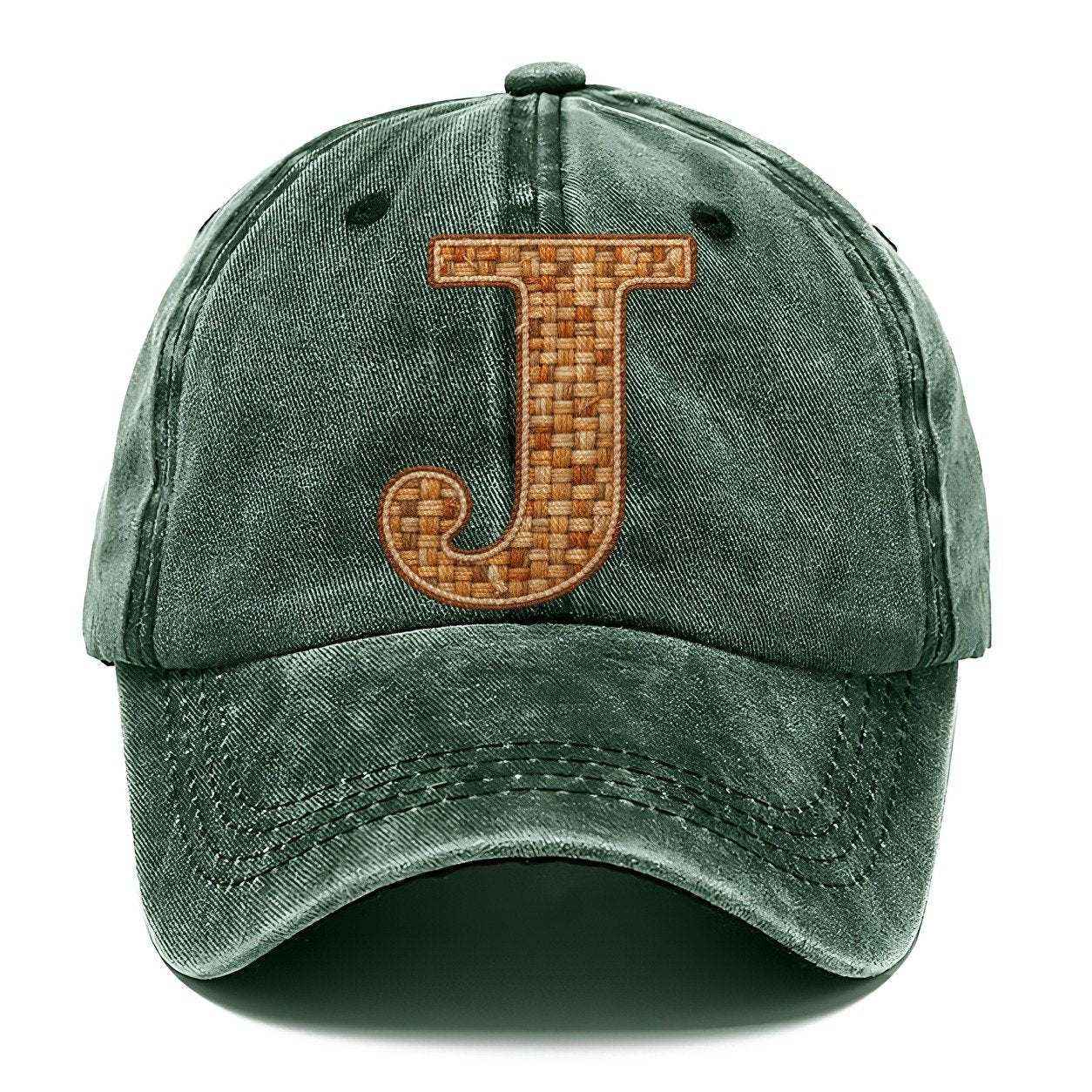 Woven Tweed J Monogram Classic Cap – Forest Mist