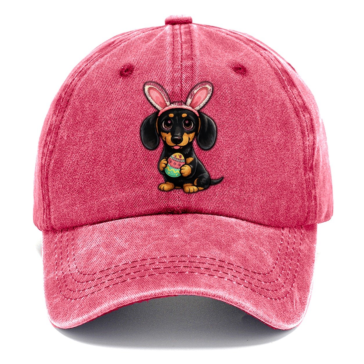 Dachshund Easter Bunny Egg Classic Cap – Pomegranate Blush