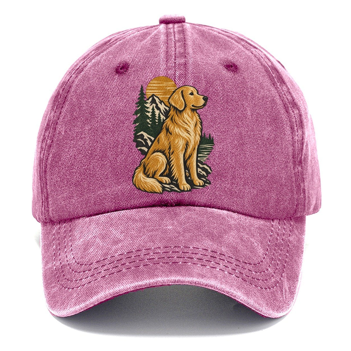 Golden Retriever Mountain Lake Classic Cap – Dusty Rose