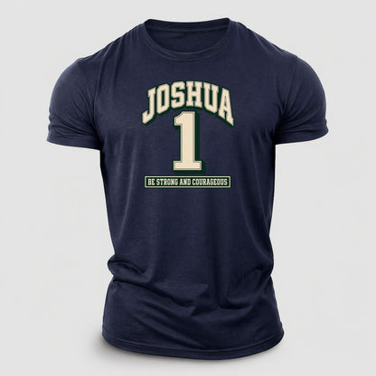 Joshua 1 Varsity Chapel Varsity Cotton T-Shirt – Navy