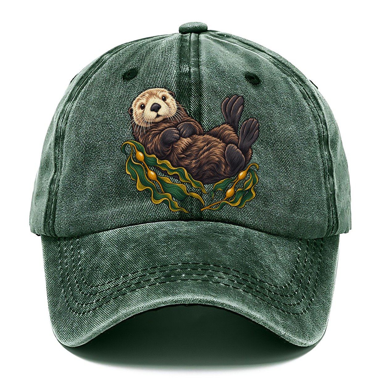 Sea Otter And Bull Kelp Canada Cultural Icons Classic Cap – Forest Mist