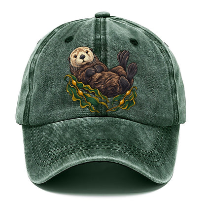 Sea Otter And Bull Kelp Canada Cultural Icons Classic Cap – Forest Mist