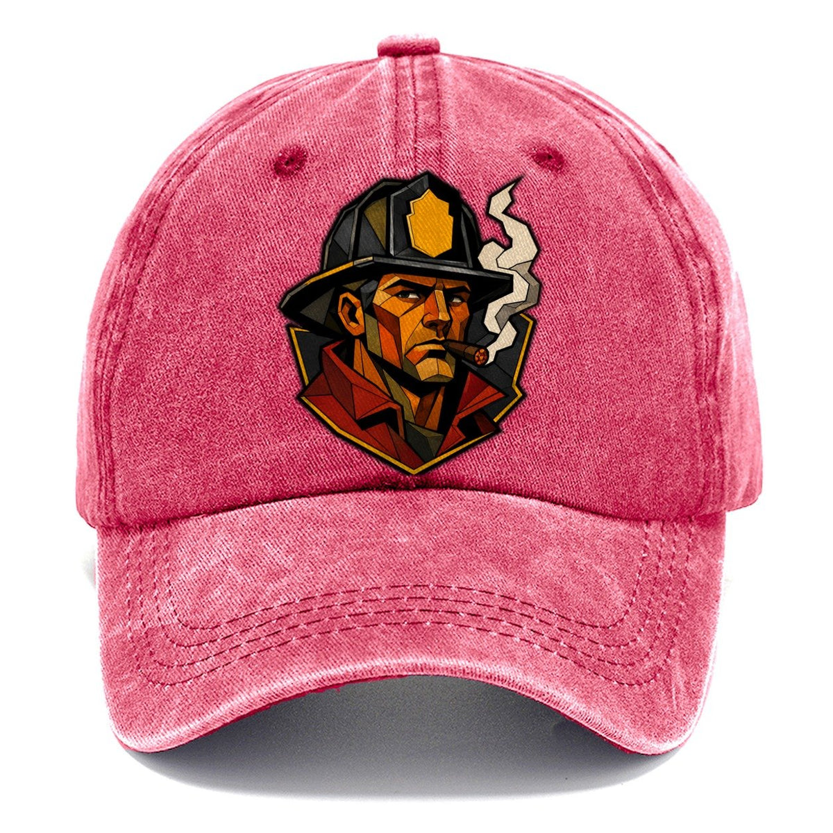 Firefighter Helmet Portrait Classic Cap – Pomegranate Blush
